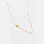 925 Sterling Silver Sideways Initial Letter CZ Station Necklace 80100076