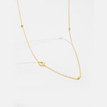 925 Sterling Silver Sideways Initial Letter CZ Station Necklace 80100076