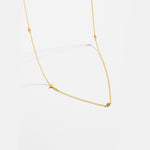 925 Sterling Silver Sideways Initial Letter CZ Station Necklace 80100076