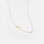 925 Sterling Silver Sideways Initial Letter CZ Station Necklace 80100076