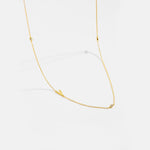 925 Sterling Silver Sideways Initial Letter CZ Station Necklace 80100076