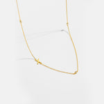 925 Sterling Silver Sideways Initial Letter CZ Station Necklace 80100076