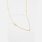 925 Sterling Silver Sideways Initial Letter CZ Station Necklace 80100076