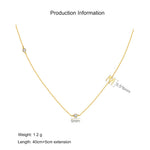 925 Sterling Silver Sideways Initial Letter CZ Station Necklace 80100076