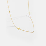 925 Sterling Silver Sideways Initial Letter CZ Station Necklace 80100076