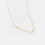 925 Sterling Silver Sideways Initial Letter CZ Station Necklace 80100076