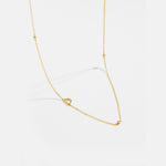 925 Sterling Silver Sideways Initial Letter CZ Station Necklace 80100076