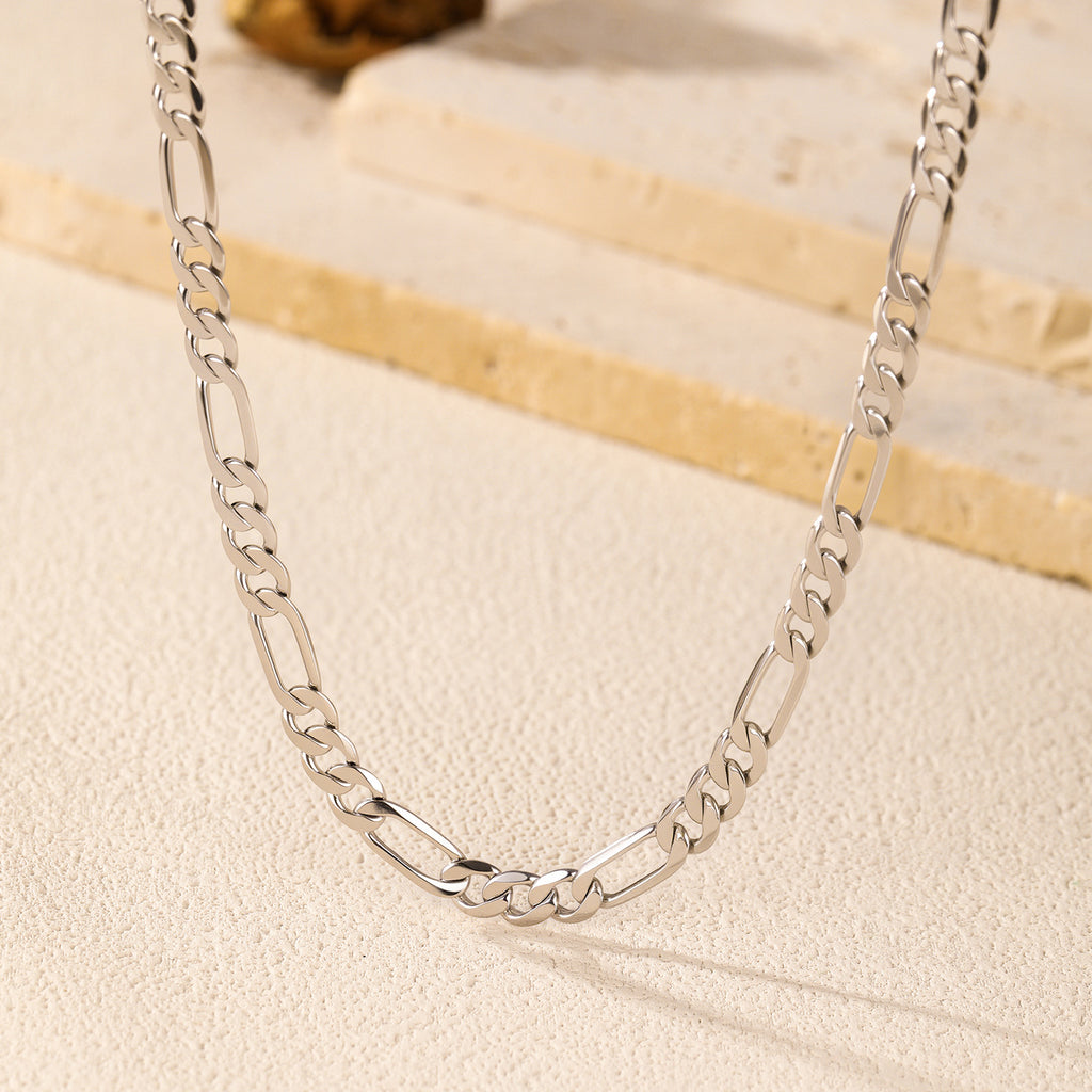925 Sterling Silver Classic Figaro Link Chain Necklace 80100096