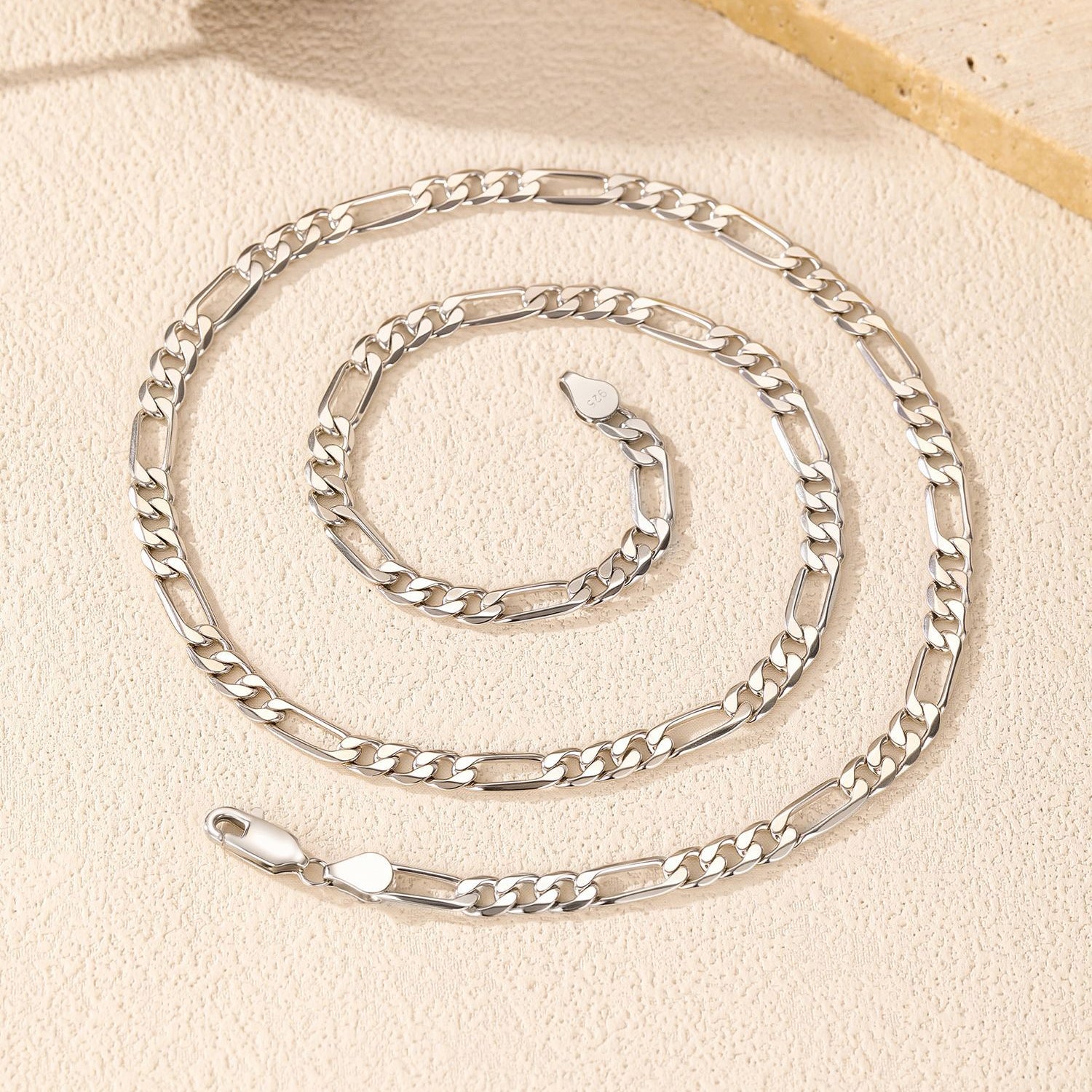 925 Sterling Silver Classic Figaro Link Chain Necklace 80100096