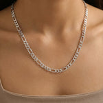 925 Sterling Silver Classic Figaro Link Chain Necklace 80100096