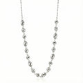 925 Sterling Silver Irregular Pebble Link Necklace 80100101