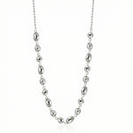 925 Sterling Silver Irregular Pebble Link Necklace 80100101