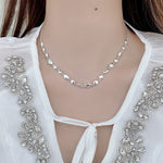 925 Sterling Silver Irregular Pebble Link Necklace 80100101