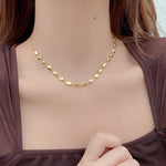925 Sterling Silver Irregular Pebble Link Necklace 80100101