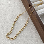 925 Sterling Silver Irregular Pebble Link Necklace 80100101