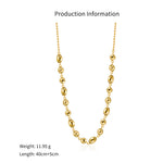 925 Sterling Silver Irregular Pebble Link Necklace 80100101