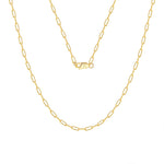 925 Sterling Silver 14K Yellow Gold Plated Paperclip Chain Necklace 80100104