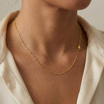 925 Sterling Silver 14K Yellow Gold Plated Paperclip Chain Necklace 80100104