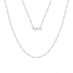 925 Sterling Silver Rhodium Plated Paperclip Chain Necklace 80100105
