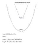 925 Sterling Silver Rhodium Plated Paperclip Chain Necklace 80100105