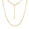 925 Sterling Silver Mirror Disc Sequin Chain Necklace 80100107