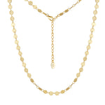 925 Sterling Silver Mirror Disc Sequin Chain Necklace 80100107