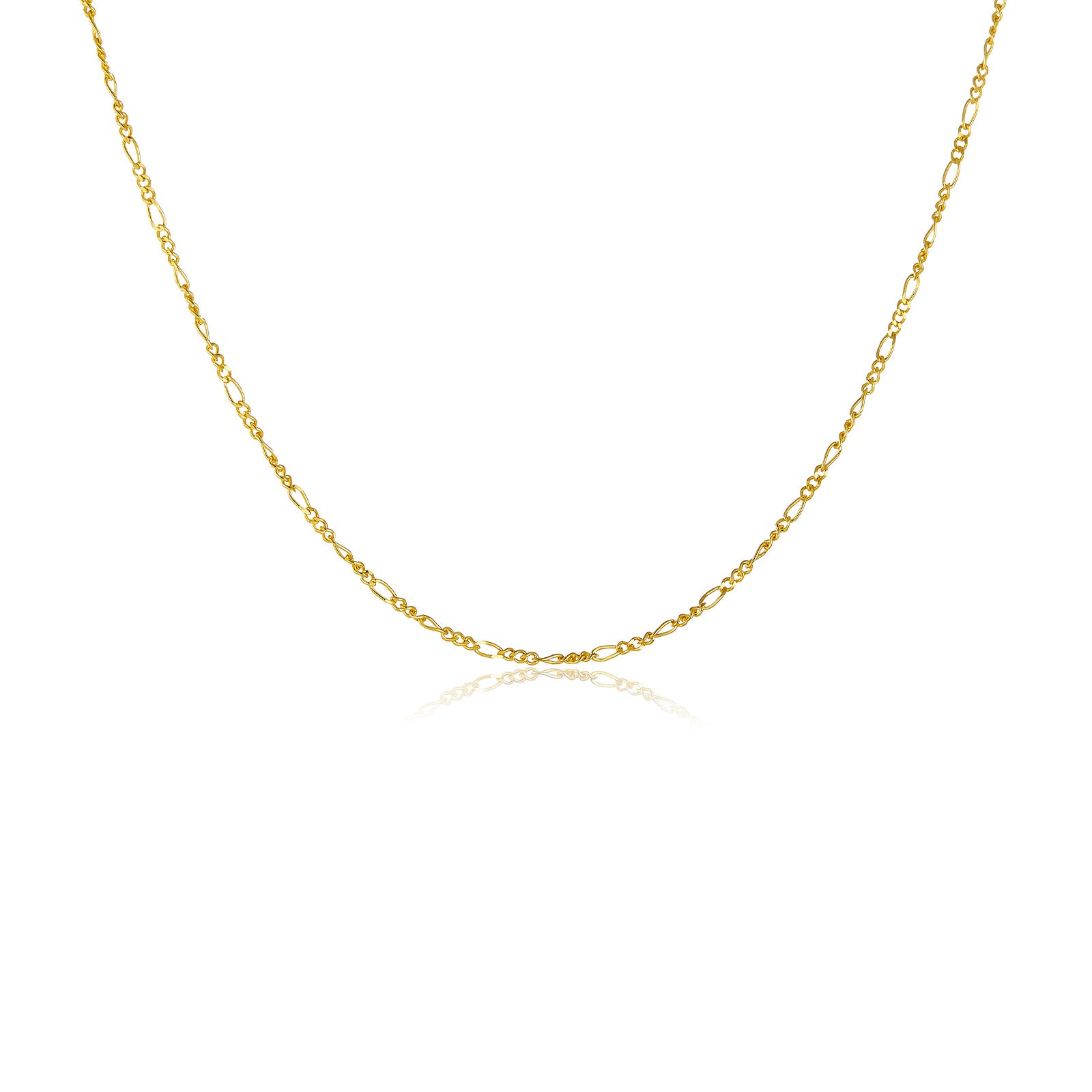 925 Sterling Silver Figaro Chain Link Necklace 80100108