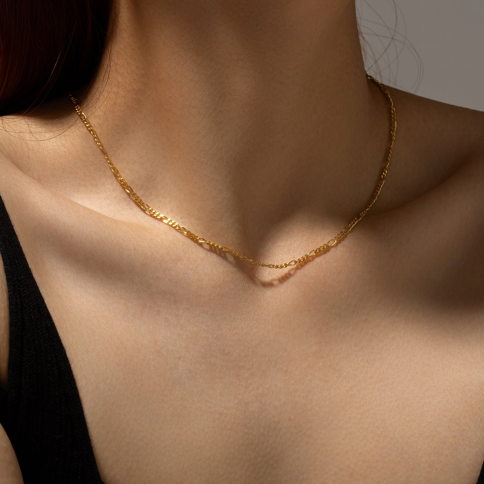 925 Sterling Silver Figaro Chain Link Necklace 80100108