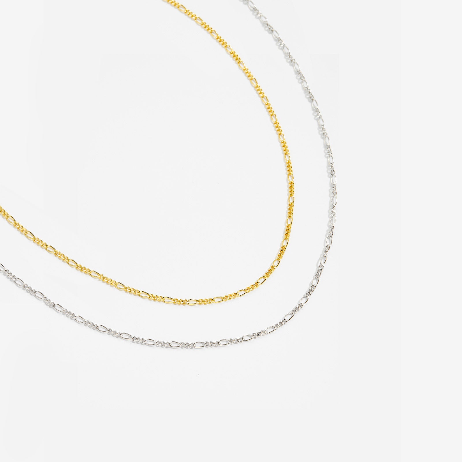925 Sterling Silver Figaro Chain Link Necklace 80100108