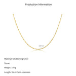 925 Sterling Silver Figaro Chain Link Necklace 80100108