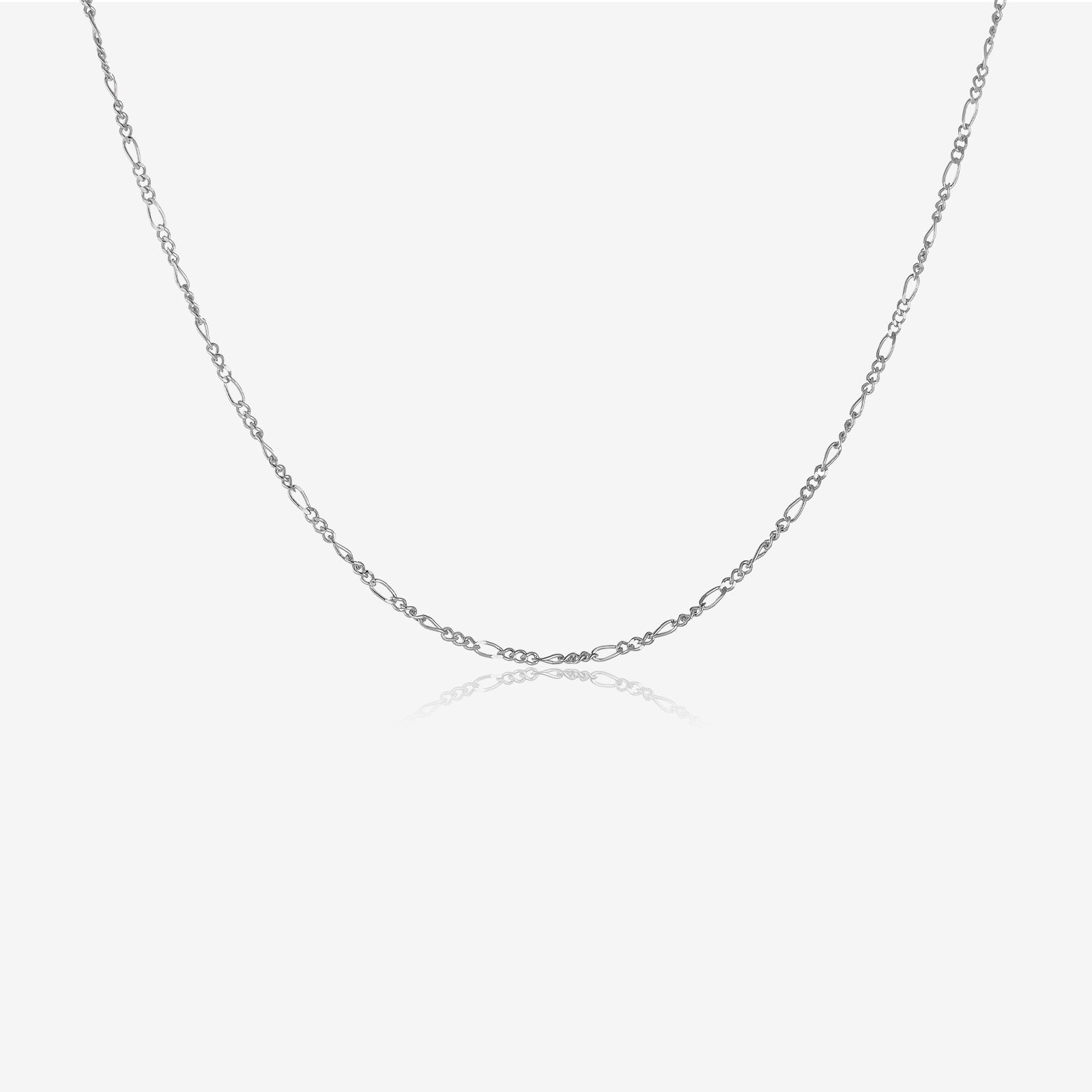 925 Sterling Silver Figaro Chain Link Necklace 80100108