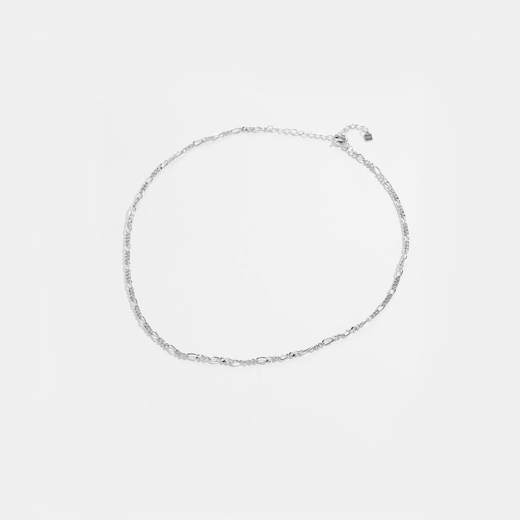 925 Sterling Silver Figaro Chain Link Necklace 80100108