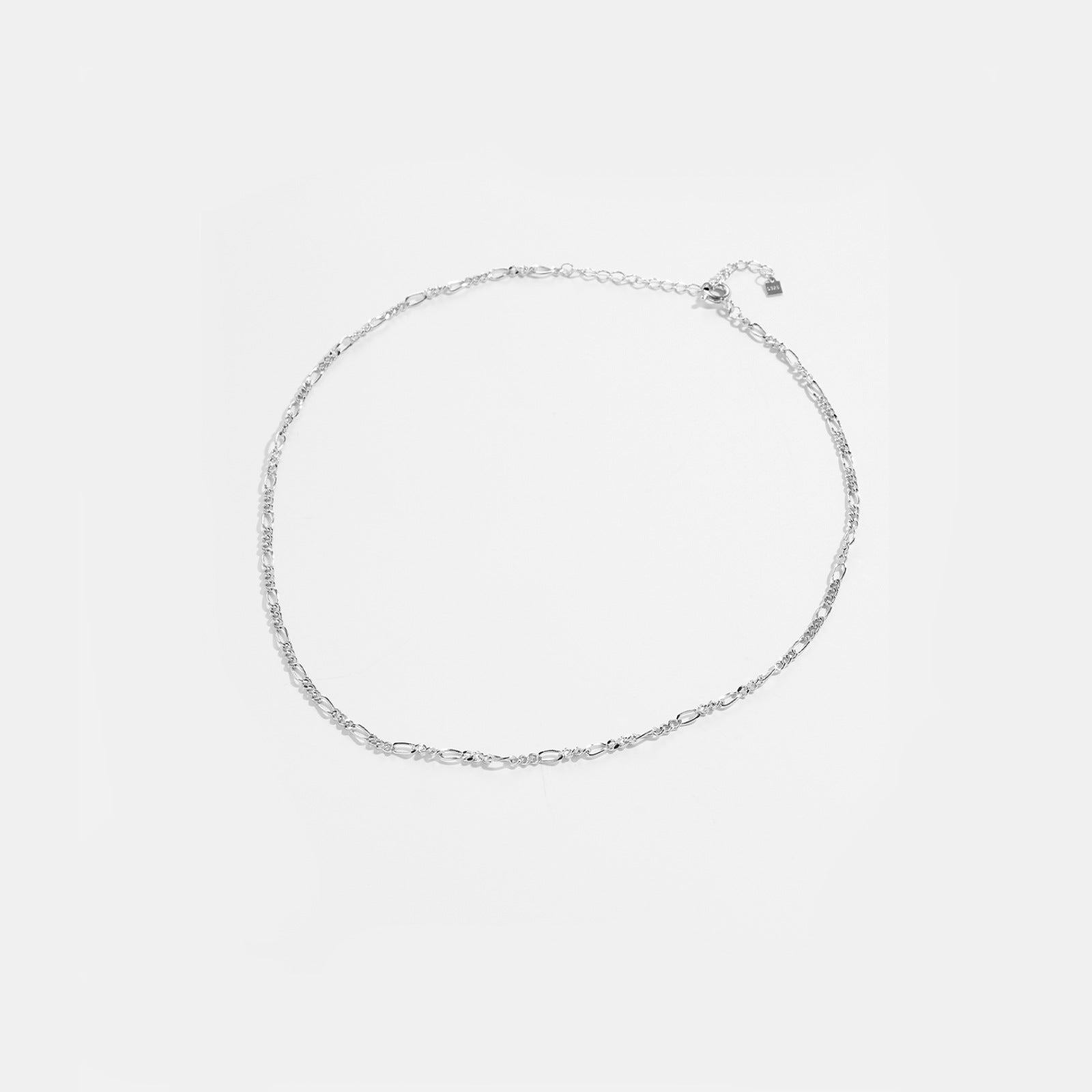 925 Sterling Silver Figaro Chain Link Necklace 80100108