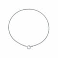 925 Sterling Silver CZ Tennis Chain Toggle Necklace 80100109