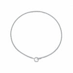 925 Sterling Silver CZ Tennis Chain Toggle Necklace 80100109