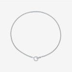 925 Sterling Silver CZ Tennis Chain Toggle Necklace 80100109
