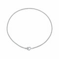 925 Sterling Silver CZ Tennis Chain Heart Toggle Necklace 80100110
