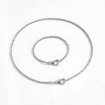 925 Sterling Silver CZ Tennis Chain Heart Toggle Necklace 80100110