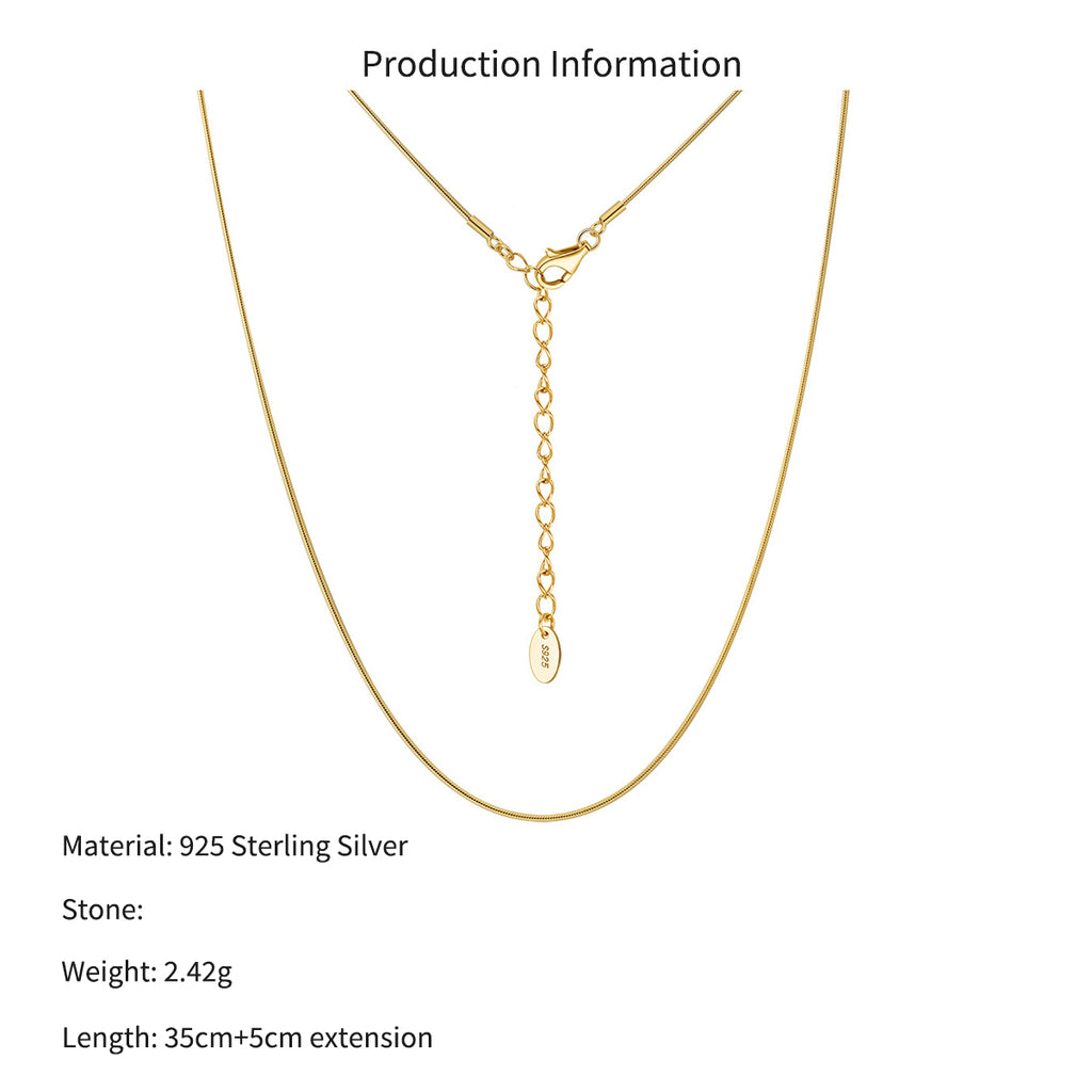 Wholesale 925 Sterling Silver 0.8mm Round Snake Chain Necklace 80100111