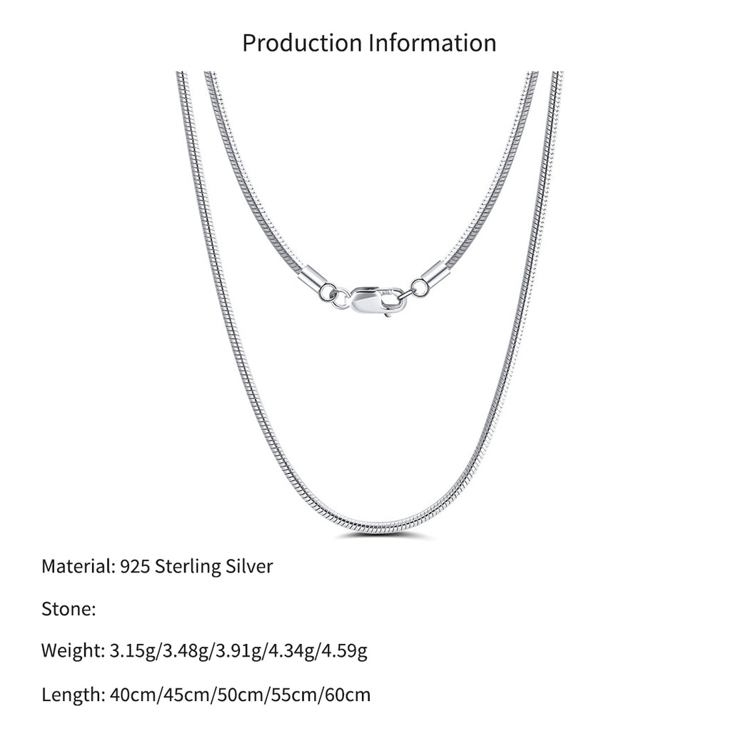 Wholesale 925 Sterling Silver 1mm Round Snake Chain Necklace 80100112