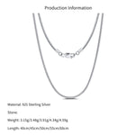 Wholesale 925 Sterling Silver 1mm Round Snake Chain Necklace 80100112