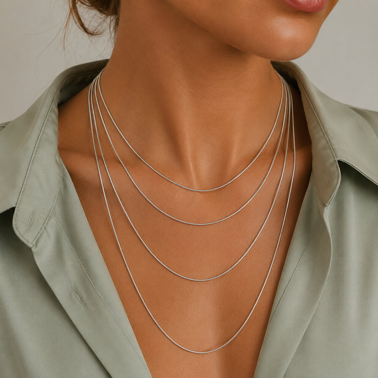 Wholesale 925 Sterling Silver 1mm Round Snake Chain Necklace 80100112