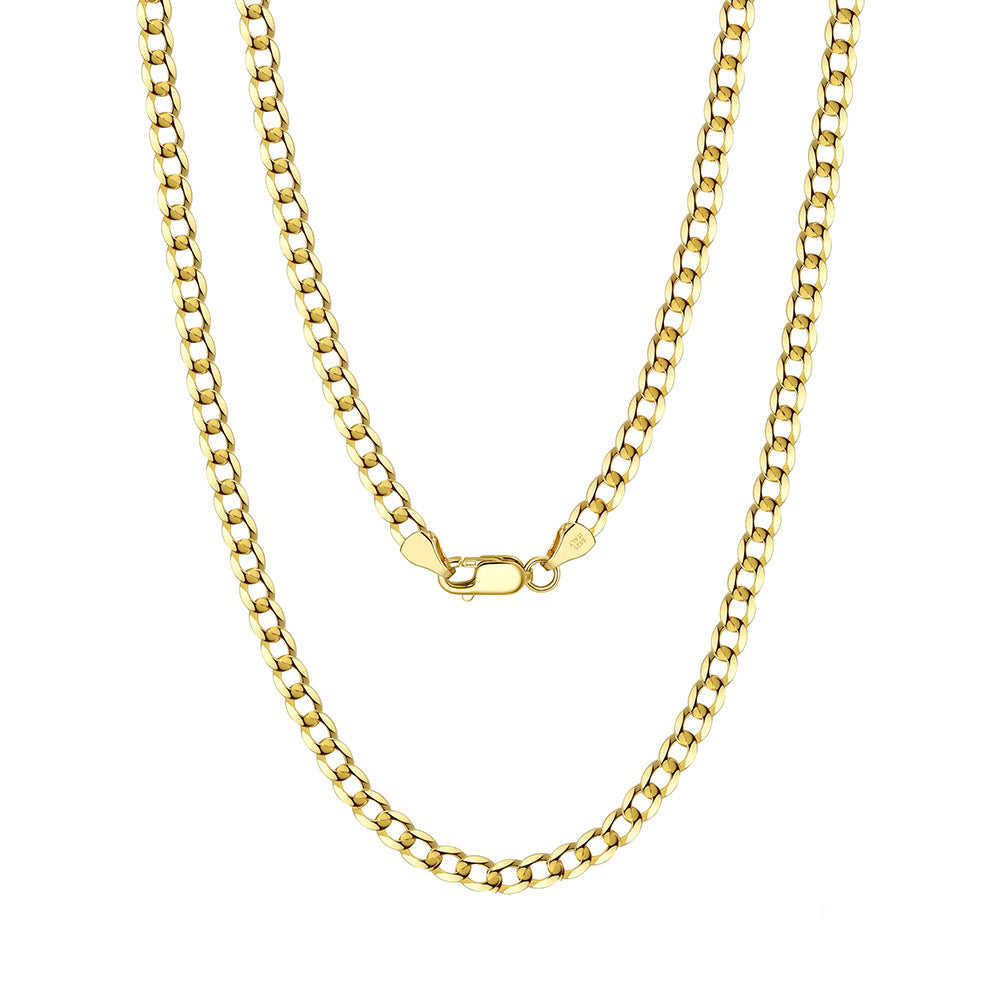 Wholesale 925 Sterling Silver 3mm Curb Link Chain Hip Hop Necklace 80100113