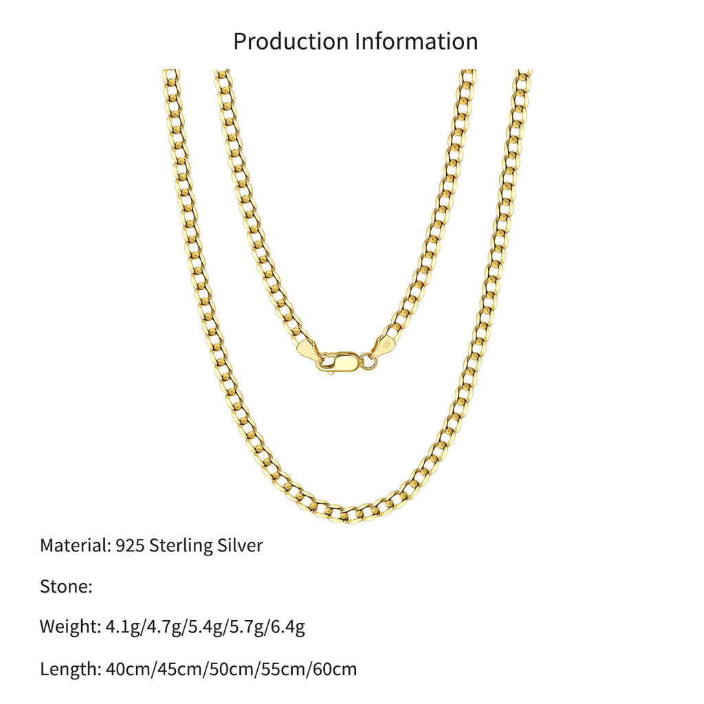 Wholesale 925 Sterling Silver 3mm Curb Link Chain Hip Hop Necklace 80100113