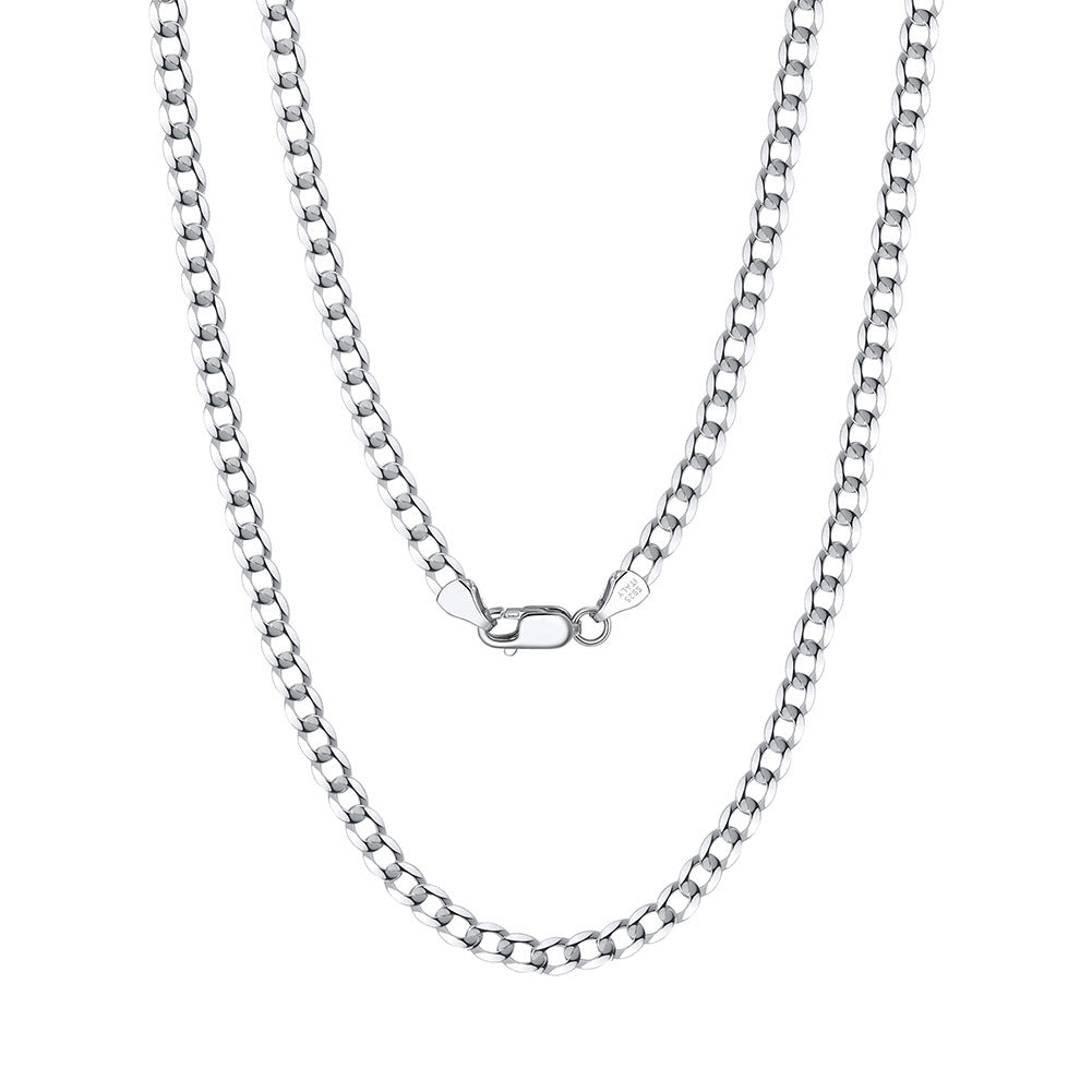 Wholesale 925 Sterling Silver 3mm Curb Link Chain Hip Hop Necklace 80100114