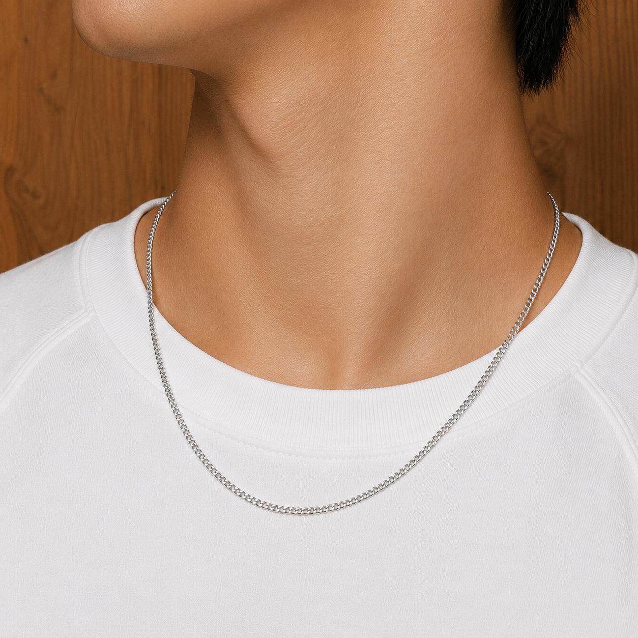 Wholesale 925 Sterling Silver 3mm Curb Link Chain Hip Hop Necklace 80100114
