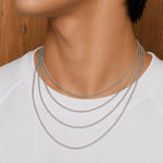 Wholesale 925 Sterling Silver 3mm Curb Link Chain Hip Hop Necklace 80100114