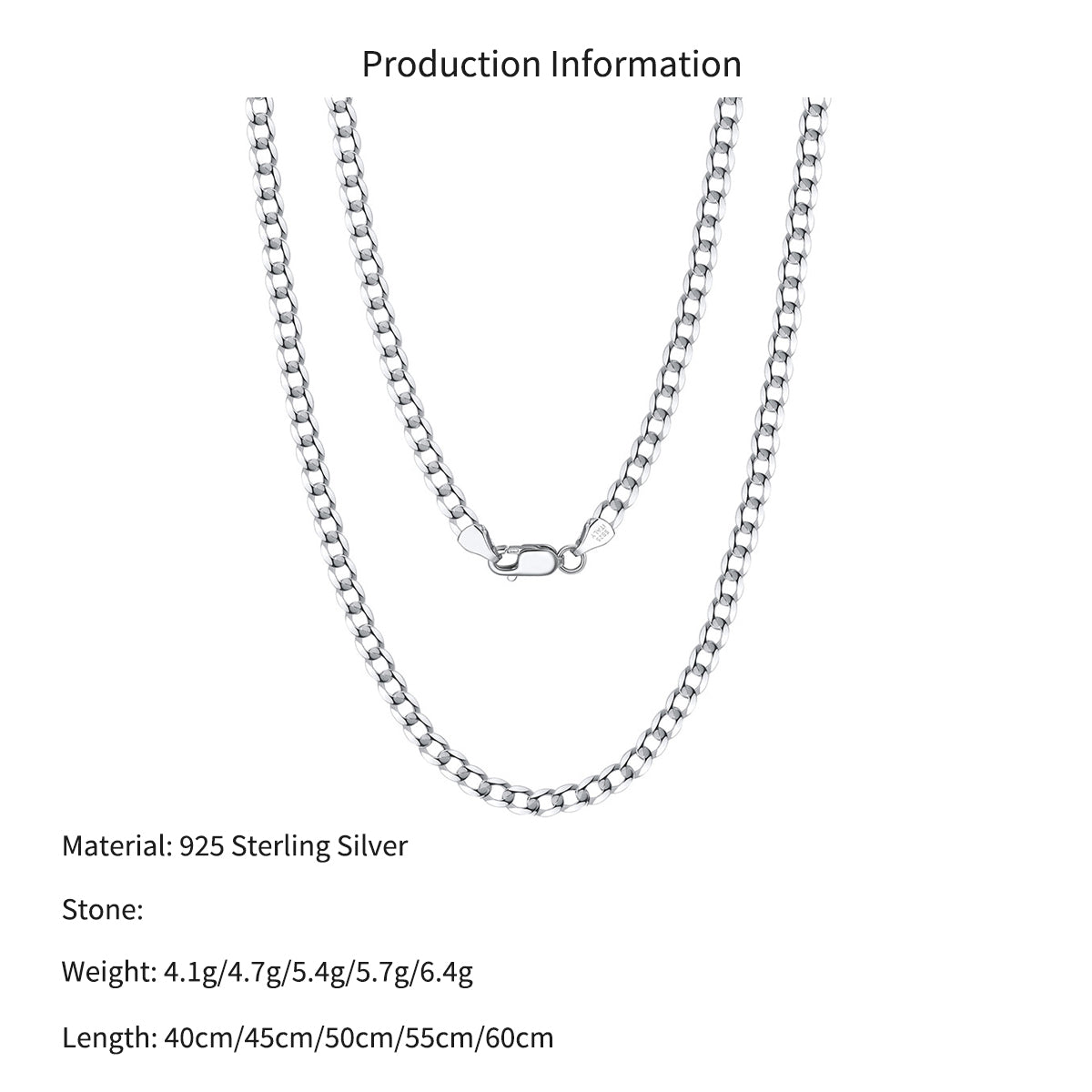 Wholesale 925 Sterling Silver 3mm Curb Link Chain Hip Hop Necklace 80100114