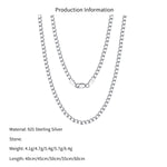 Wholesale 925 Sterling Silver 3mm Curb Link Chain Hip Hop Necklace 80100114