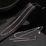 Wholesale 925 Sterling Silver Half CZ Paperclip Link Chain Necklace 80100115